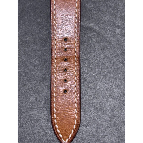 Hermes 21mm Stainless Steel And Natural Barenia Leather Here H PM Quartz Watch - Picture 14 of 16